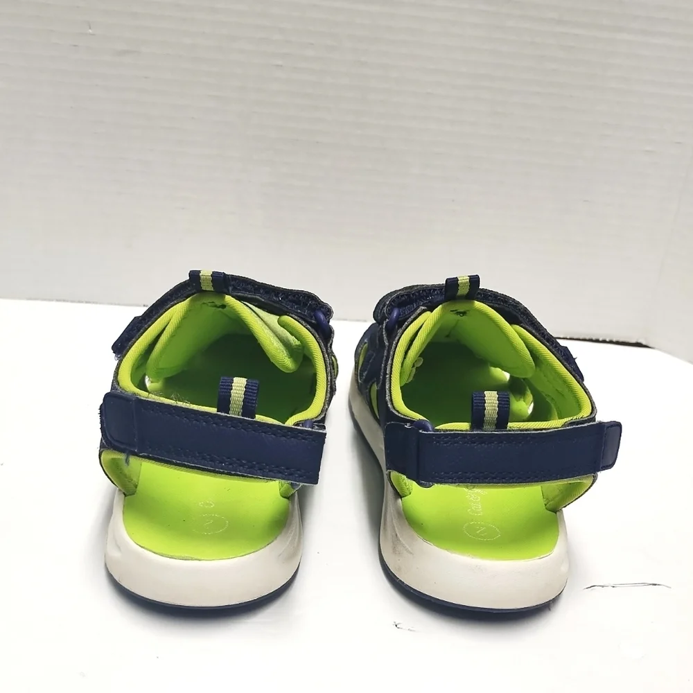 Cat & Jack Kids Navy & Lime Sport Sandals | Adjustable Velcro | Summer Play Shoe